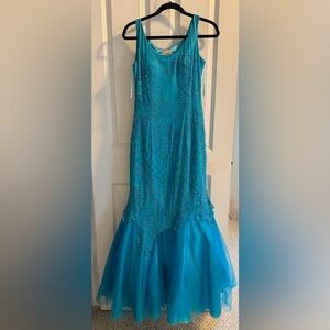 Women’s Blue Beaded Formal Dress